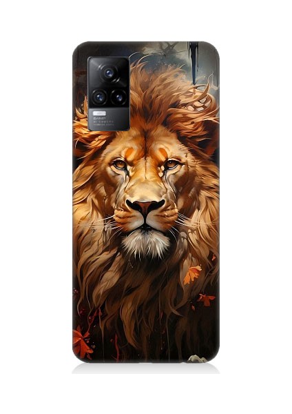 Vivo V21E Uyumlu Yorgun Savaşçı Aslan Desenli Silikon Kılıf
