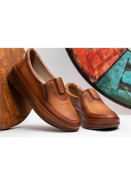 8801 Model Eser Kadın Hakiki Deri Termo Taban Dolgu Topuk Anne Taba Ayakkabı modelleri