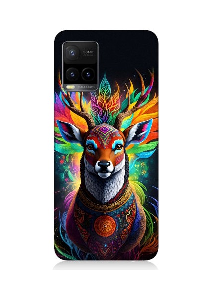 Vivo Y21S Uyumlu Mistik Ala Geyik Desenli Silikon Kılıf