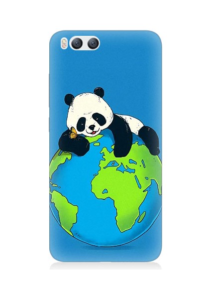 Xiaomi Mi 6 Uyumlu Yorgun Panda ve Dünya Desenli Silikon Kılıf