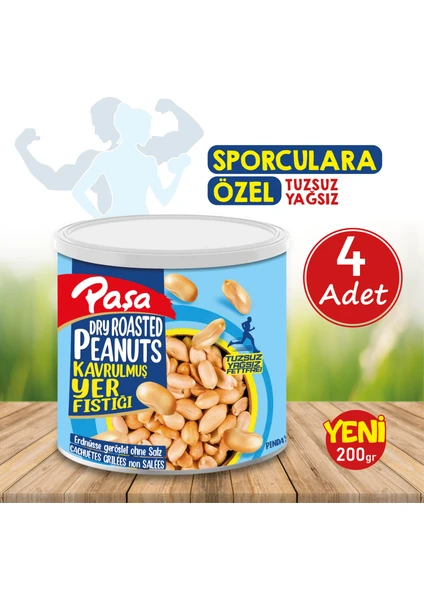 Paşa Kuruyemiş Kavrulmuş Yer Fıstığı Teneke Kutu 200 gr x 4 Adet