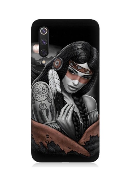 Xiaomi Mi 9se Uyumlu Kızılldereli Kız Dreamcatcher Desenli Silikon Kılıf