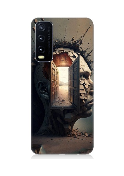 Vivo Y20S Uyumlu Insan Beyni ve Hayali Desenli Silikon Kılıf