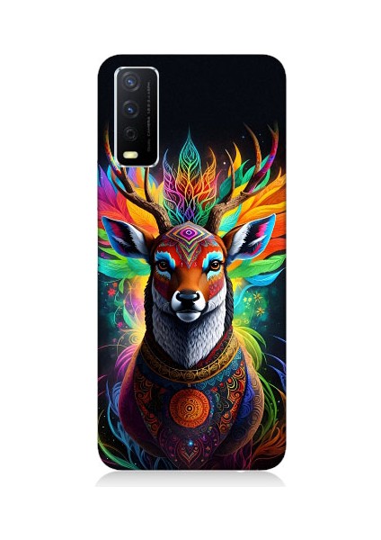Vivo Y11S Uyumlu Mistik Ala Geyik Desenli Silikon Kılıf