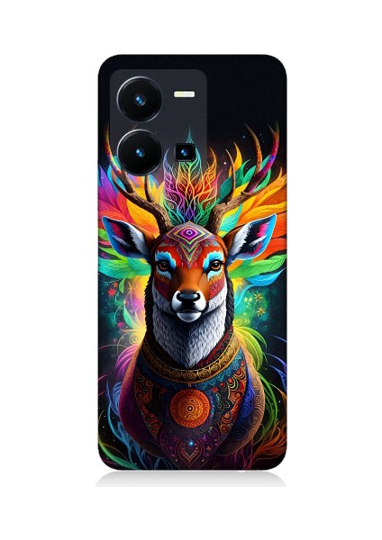 Vivo Y35 Uyumlu Mistik Ala Geyik Desenli Silikon Kılıf