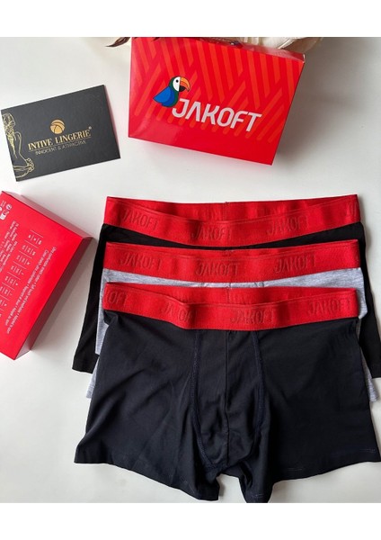 Ultra Rahat Esnek %95 Pamuklu Üçlü Kutulu Erkek Boxer