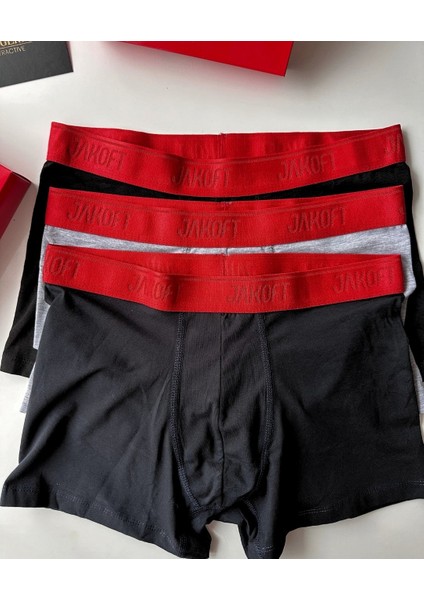 Ultra Rahat Esnek %95 Pamuklu Üçlü Kutulu Erkek Boxer