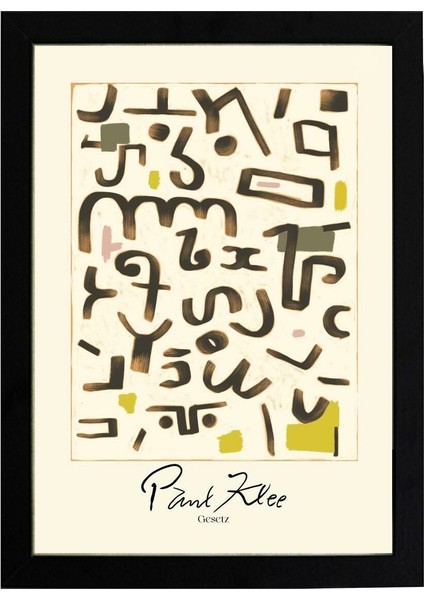 Paul Klee Gesetz 21 x 30CM - Beyaz Çerçeveli