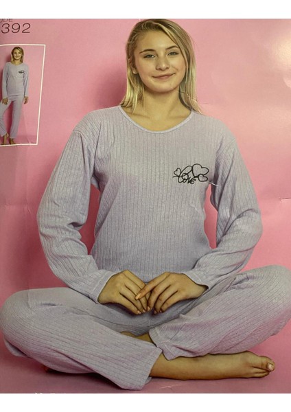 Love Baskılı Pijama Takımı Lila fiyatları