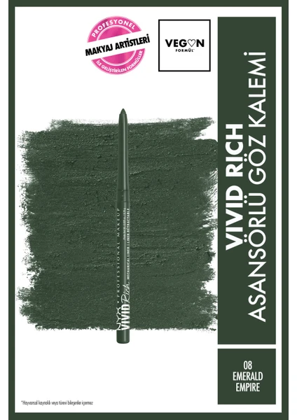 Nyx Professional Makeup Vivid Rich Asansörlü Göz Kalemi - 08 Emerald Empire