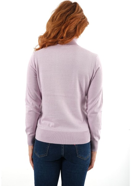 Kadın Lila %100 Pamuk Balıkçı Yaka Triko Kazak Bluz TRIST-6103 modelleri