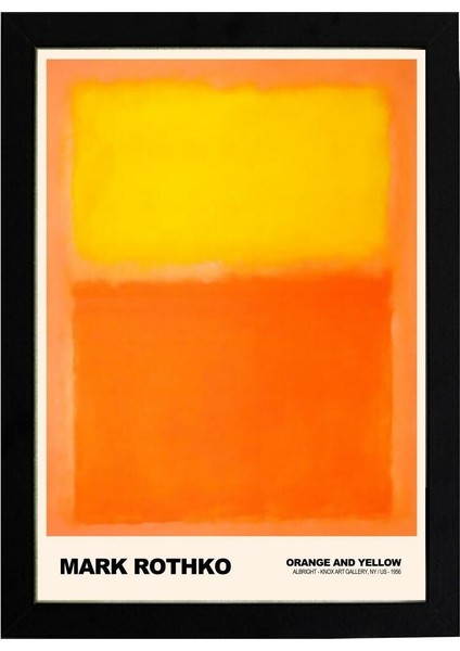 Mark Rothko Orange And Yellow 21 x 30CM - Siyah Çerçeveli