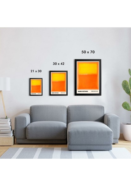 Mark Rothko Orange And Yellow 21 x 30CM - Siyah Çerçeveli