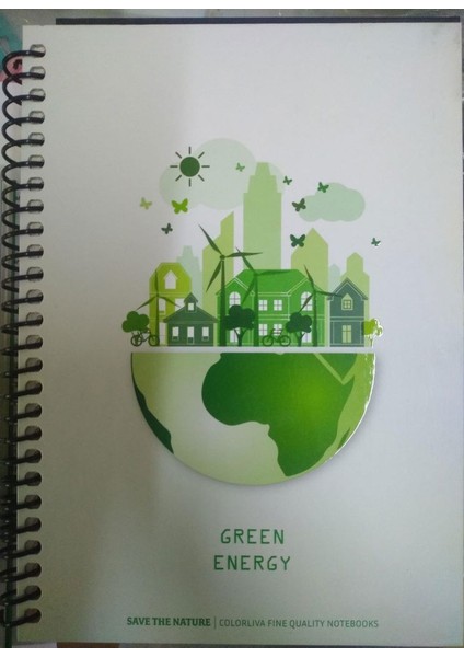 17 x 24 cm 80 Yaprak Kareli Save The Nature Sert Kapak Ivory Defter