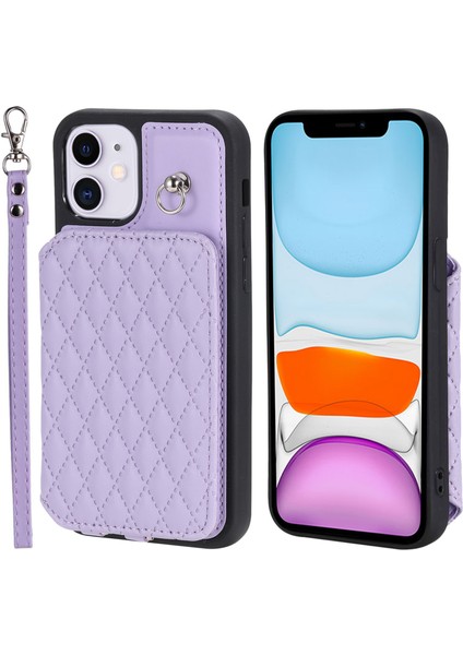 iPhone11 Pu Deri+Tpu Rfıd Blowantıce Blow Blow Drop Kubası Ile Kıckstand Telefon Kapağı (Yurt Dışından)
