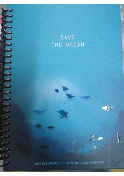 17 x 24 cm 80 Yaprak Çizgili Save The Nature Sert Kapak Ivory Defter