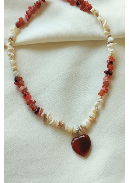 Sedef, Akik Kalp Kırıktaş Doğaltaş Kolye fiyatları