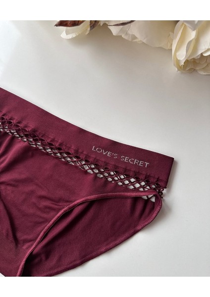 Kadın Dikişsiz Sportwear Fileli Slip/bikini (Siyah, Bordo, Kahverengi, Lacivert)