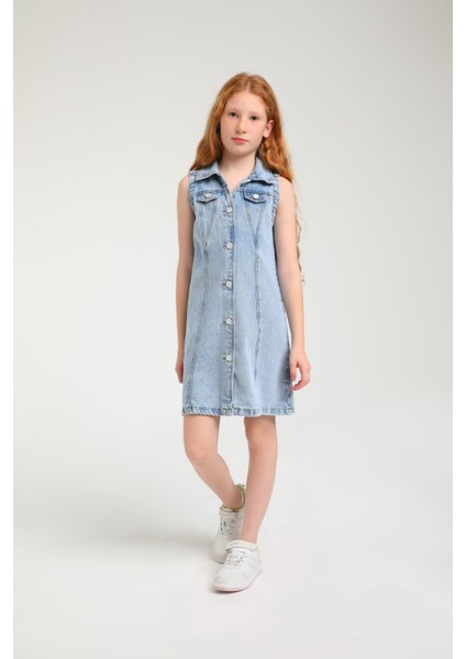 Kız Kot Elbise 24YESC24226