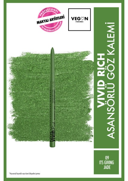 Nyx Professional Makeup Vivid Rich Asansörlü Göz Kalemi - 09 Its Giving Jade