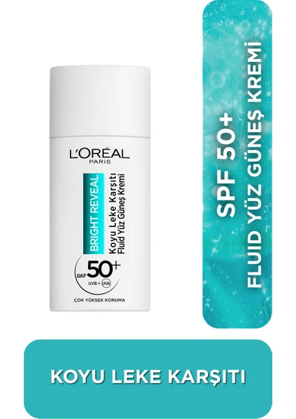 Bright Reveal Spf 50+ Koyu Leke Karşıtı Fluid Günlük Yüz Güneş Kremi 50ml Yüksek Koruma