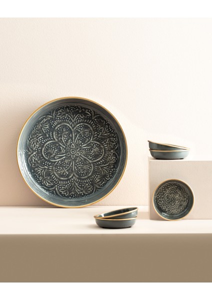 Rosalie 6 Parça Tabak Seti - Antrasit