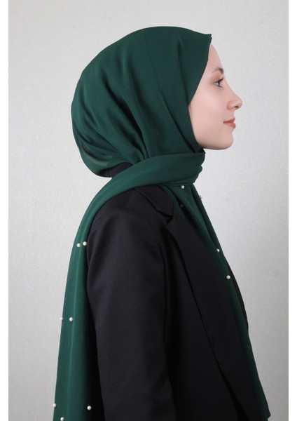Incili Krep Şal 2810-2 Zümrüt