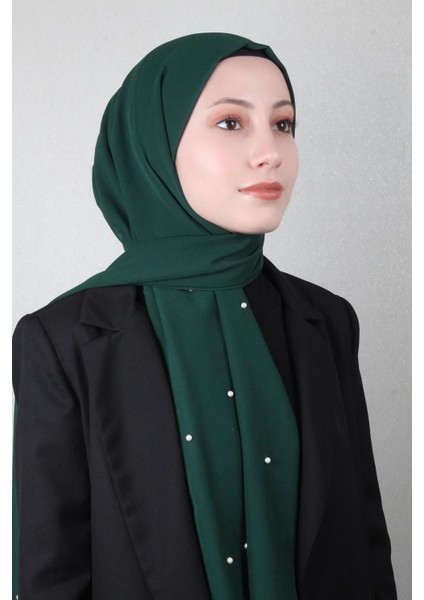 Incili Krep Şal 2810-2 Zümrüt