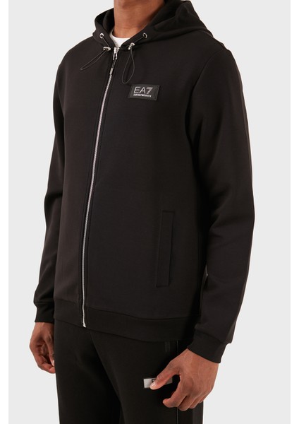 Logolu Pamuklu Kapüşonlu Regular Fit Fermuarlı Sweat Erkek Sweat 3DPM82 Pjuez 1200