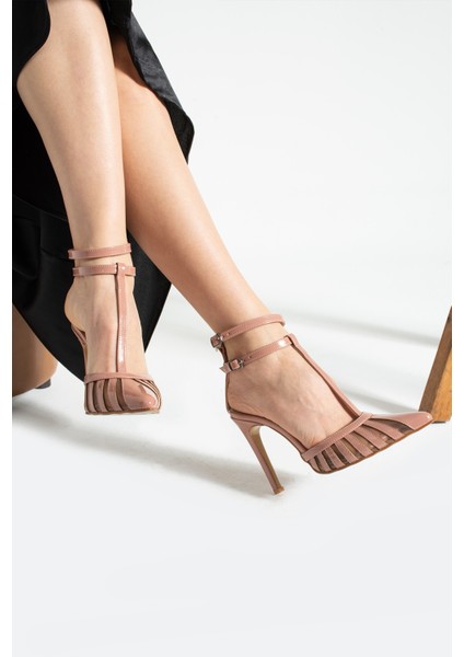 10.5 Cm Somo Rugan Fileli Kadın Topuklu Stletto