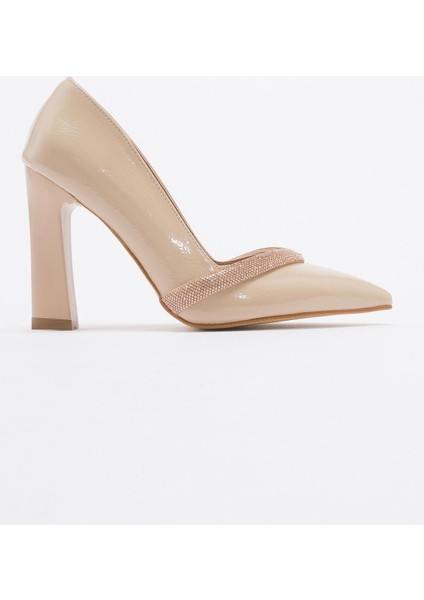 Kadın Topuklu Ayakkabı Ten Kırışık Rugan fiyatları