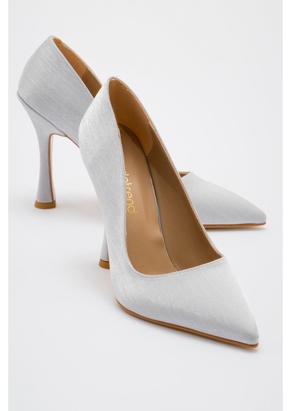 Kadın Stiletto Gümüş Çizgili