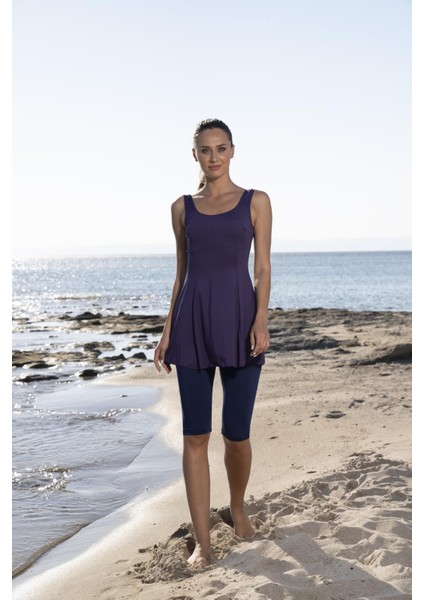 Kadın Askılı Taytlı Düz Renkli Elbise Mayo modelleri