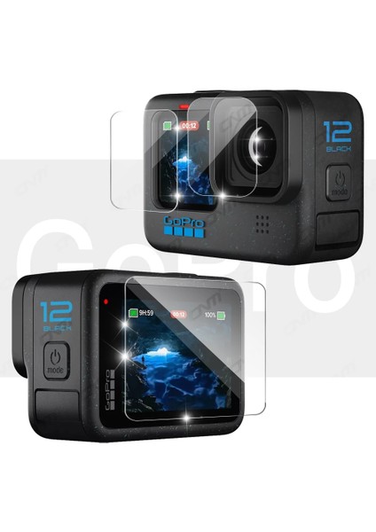 Gopro 12 Için Cam Ekran Koruyucu Ön Arka LCD Ekran Lens Koruyucu Kırılmaz Cam