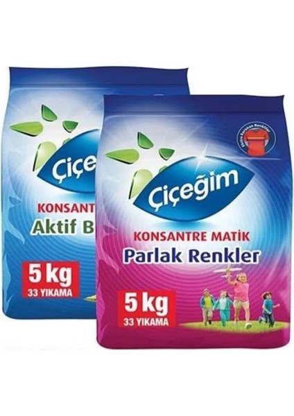 Toz Deterjan Konsatre Matik 5 kg x 5 kg (Parlak Renkler ve Aktif Beyazlık)