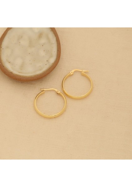 925 Ayar Gümüş 3mm Halka Küpe - 21MM fırsatları