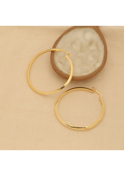 925 Ayar Gümüş 4mm Halka Küpe - 37MM fırsatları