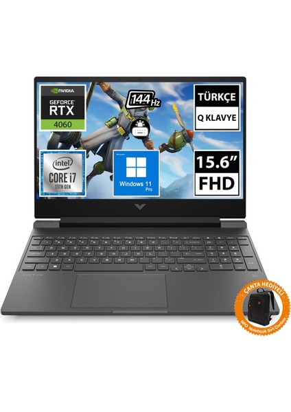 Victus 15-FA1055NT 8U846EA12 I7-13700H 64GB 1tbssd RTX4060 15.6" Fullhd W11P Taşınabilir BILGISAYAR-CNT013