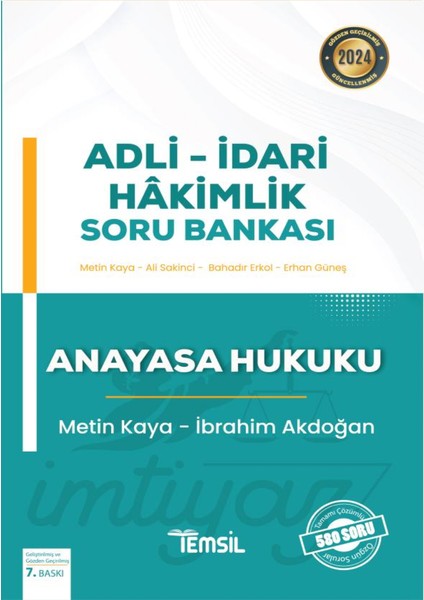 İmtiyaz Adli - İdari Hakimlik Anayasa Hukuku Soru Bankası