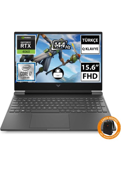 Hp Victus 15-FA1055NT 8U846EA06 I7-13700H 64GB 512SSD RTX4060 15.6" Fullhd Freedos Taşınabilir BILGISAYAR-CNT007