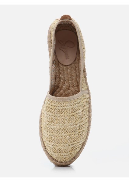 Su Espadril Natura Naturel Kadın Düz Espadril