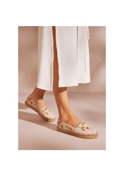 Nataly Ekru-Multi Kadın Düz Espadril