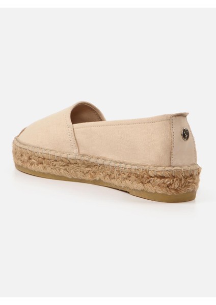 Nathalie Kadın Ekru Düz Espadril Keten Malzeme ile Doğal Jüt Tabanlı modelleri