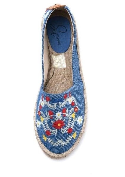 Su Espadril Amber Indigo Mavi Kadın Düz Espadril