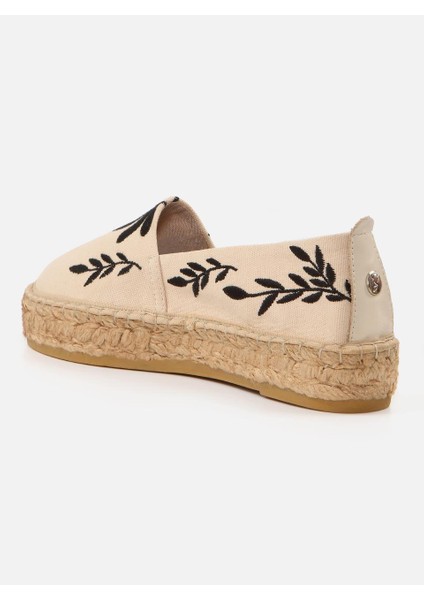 Nataly Ekru-Siyah Kadın Düz Espadril modelleri