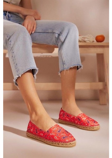 Artsy Kırmızı Kadın Düz Espadril
