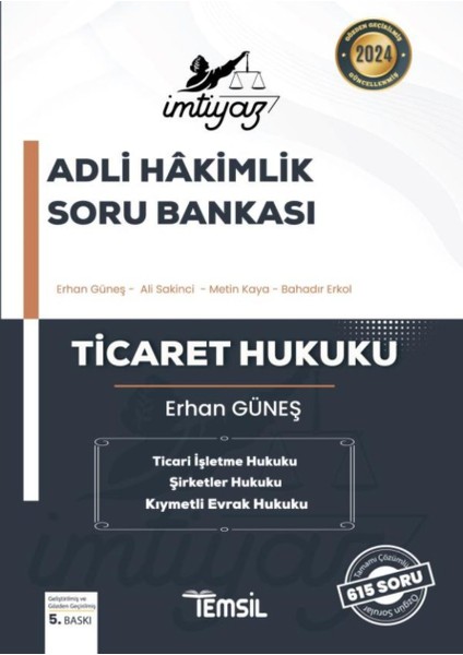 İmtiyaz Adli Hakimlik Ticaret Hukuku Soru Bankası