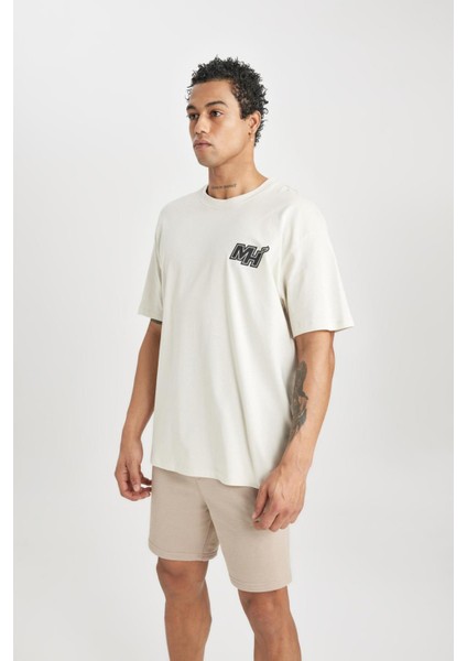DeFactoFit NBA Miami Heat Boxy Fit Bisiklet Yaka Kısa Kollu Tişört B3923AX24SP