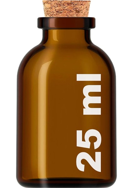 25 ml Amber Kahverengi Şişe Mantar Tıpalı 25 Cc Hediyelik Nişan Süs Kolonya Cam Şişe 1 Adet