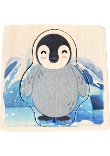 Katmanlı Penguen Yaşam Döngüsü Ahşap Puzzle